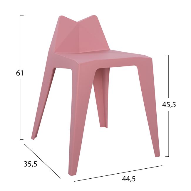 Σκαμπό "HOMER" από PP σε χρώμα ροζ 36x44x61,5