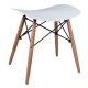 Σκαμπό "ΤΟΝΙΑ" από ξύλο/PP σε χρώμα λευκό/φυσικό 47x34.5x46.5