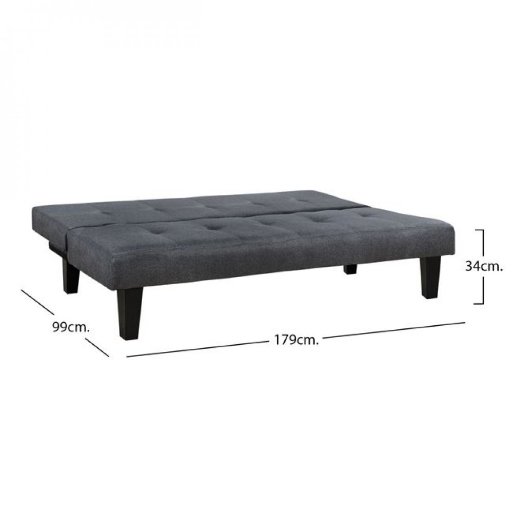 Καναπές κρεβάτι από ύφασμα σε χρώμα γκρι/ανθρακί 180x82,5x78