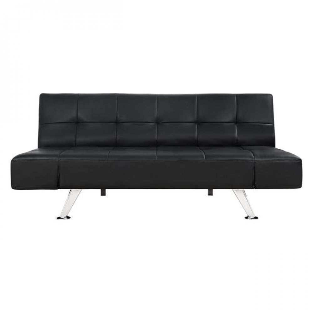 Καναπές κρεβάτι "THOM" από τεχνόδερμα σε χρώμα μαύρο 189x93x82