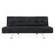 Καναπές κρεβάτι "THOM" από τεχνόδερμα σε χρώμα μαύρο 189x93x82