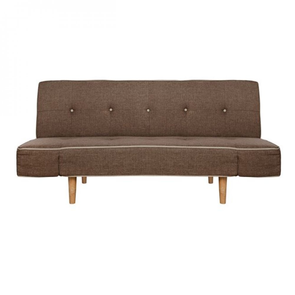 Καναπές κρεβάτι "CRISPIN" από ύφασμα σε χρώμα καφέ 180x90x80