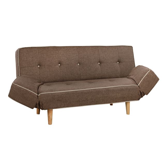 Καναπές κρεβάτι "CRISPIN" από ύφασμα σε χρώμα καφέ 180x90x80