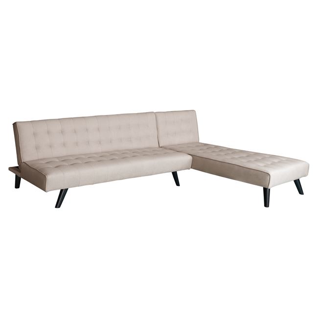 Καναπές κρεβάτι γωνία από ύφασμα σε χρώμα μπεζ 253x166x73