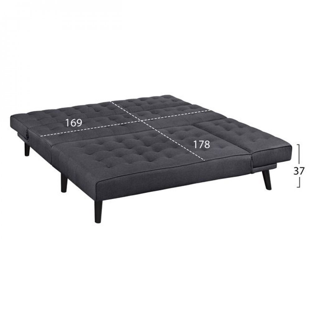 Καναπές κρεβάτι γωνία ''ZELDA'' από ύφασμα σε χρώμα γκρι 253x166x73