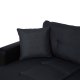Καναπές γωνιακός-κρεβάτι από ύφασμα/PU σε χρώμα γκρι/μαύρο 220x146x86