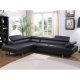 Καναπές γωνία αριστερή από PU σε χρώμα μαύρο 266x212x87
