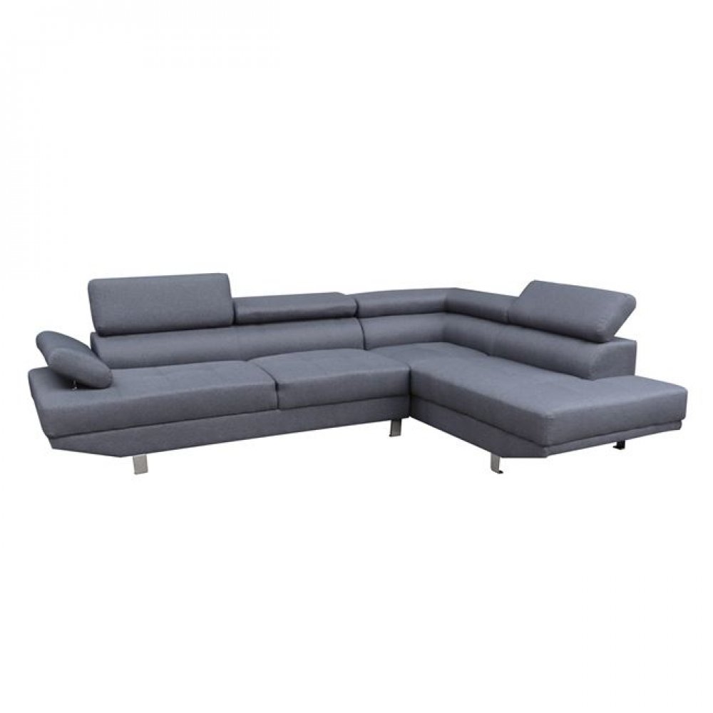 Καναπές γωνία δεξιά από ύφασμα σε χρώμα γκρι 266x212x87