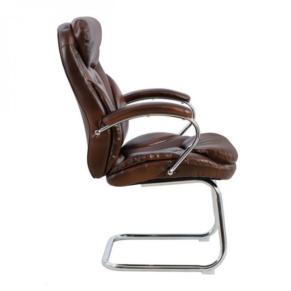 Πολυθρόνα επισκέπτη από PU σε χρώμα καφέ 65x52x105