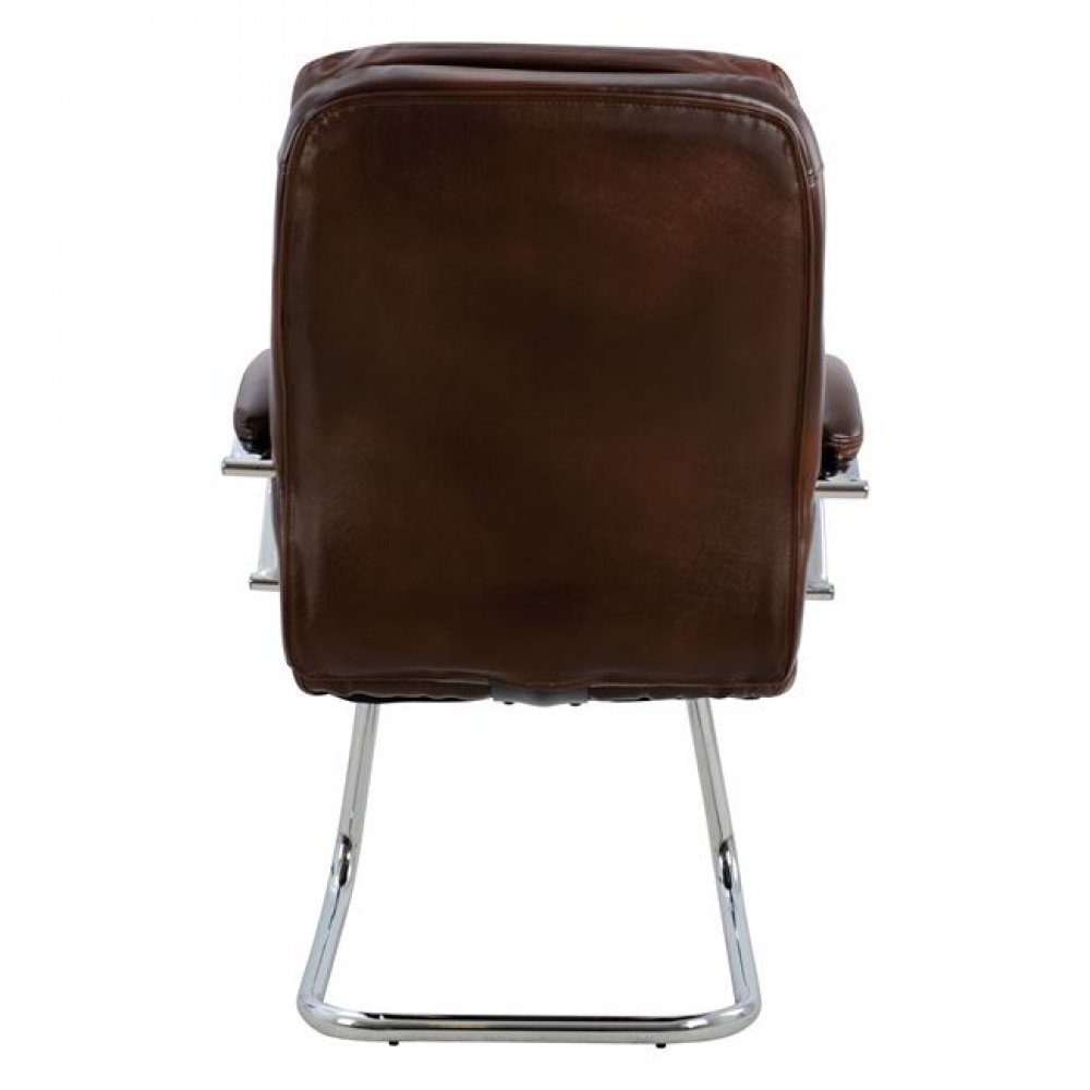 Πολυθρόνα επισκέπτη από PU σε χρώμα καφέ 65x52x105
