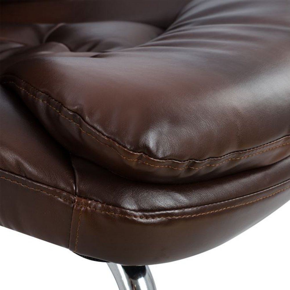 Πολυθρόνα επισκέπτη από PU σε χρώμα καφέ 65x52x105