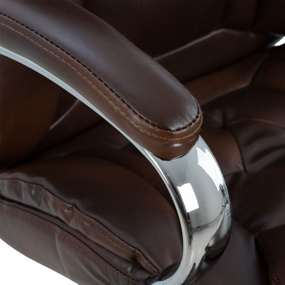 Πολυθρόνα επισκέπτη από PU σε χρώμα καφέ 65x52x105