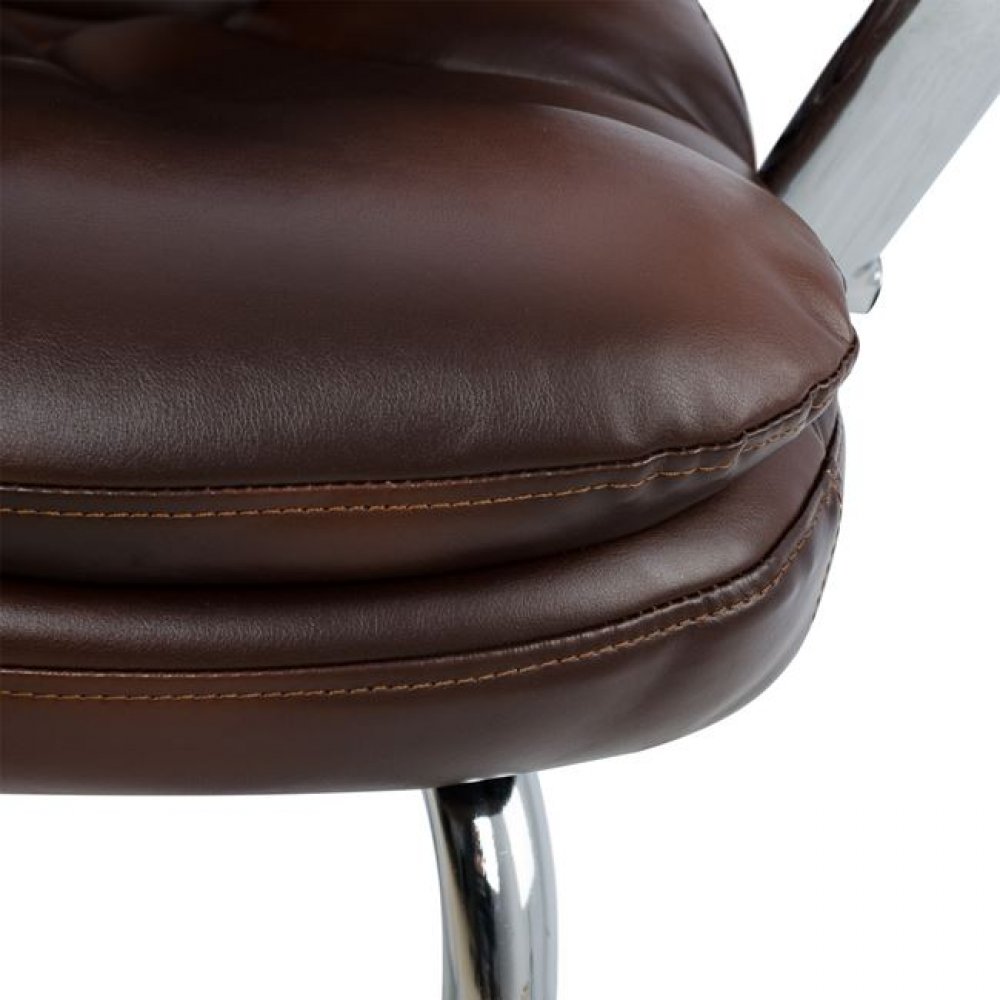 Πολυθρόνα επισκέπτη από PU σε χρώμα καφέ 65x52x105