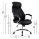 Πολυθρόνα διευθυντή από PU σε χρώμα μαύρο 64x83x126