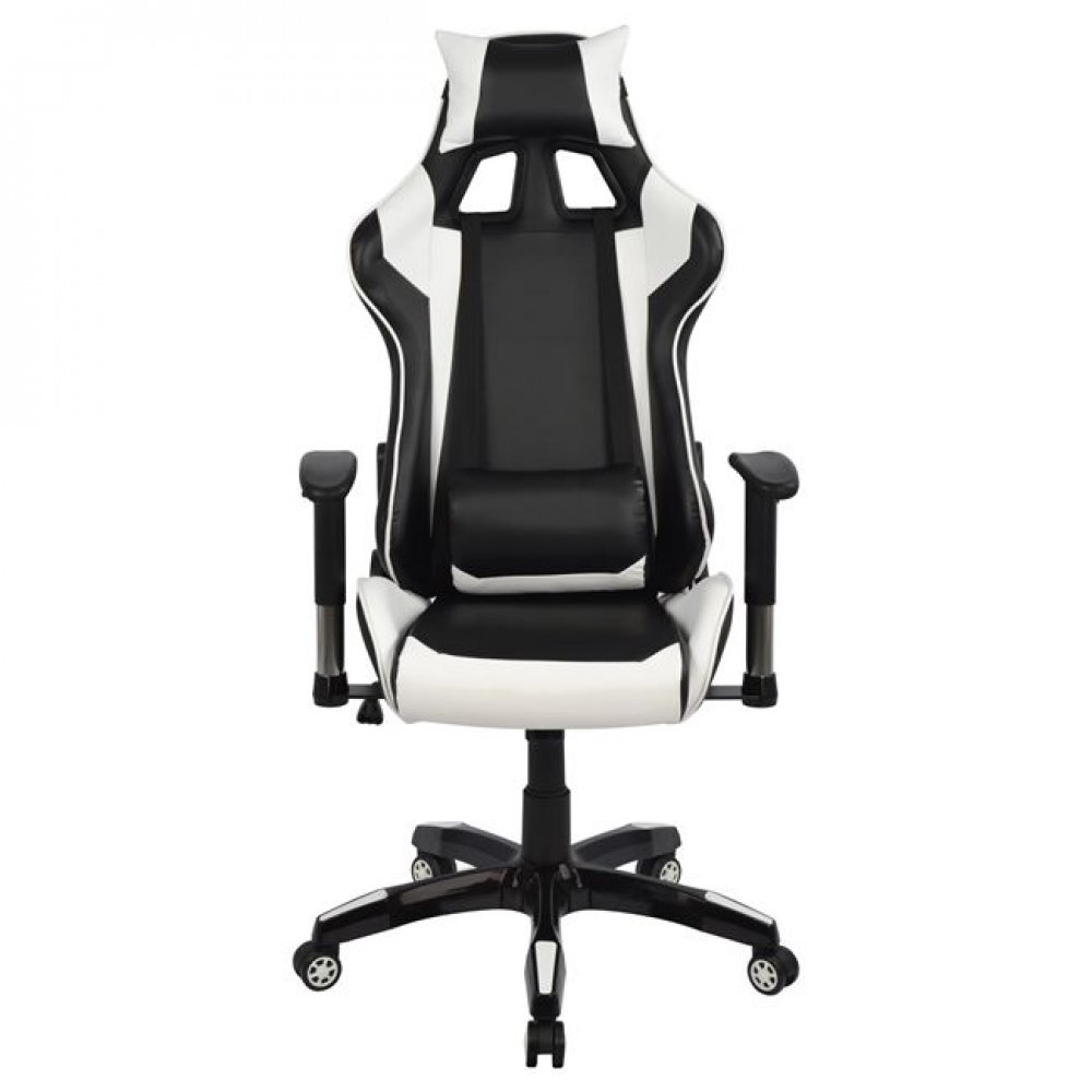 Πολυθρόνα εργασίας "GAMING" από PU σε χρώμα μαύρο/λευκό 67x70x134