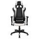 Πολυθρόνα εργασίας "GAMING" από PU σε χρώμα μαύρο/λευκό 67x70x134