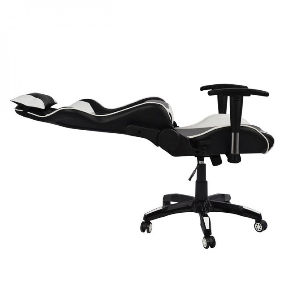 Πολυθρόνα εργασίας "GAMING" από PU σε χρώμα μαύρο/λευκό 67x70x134