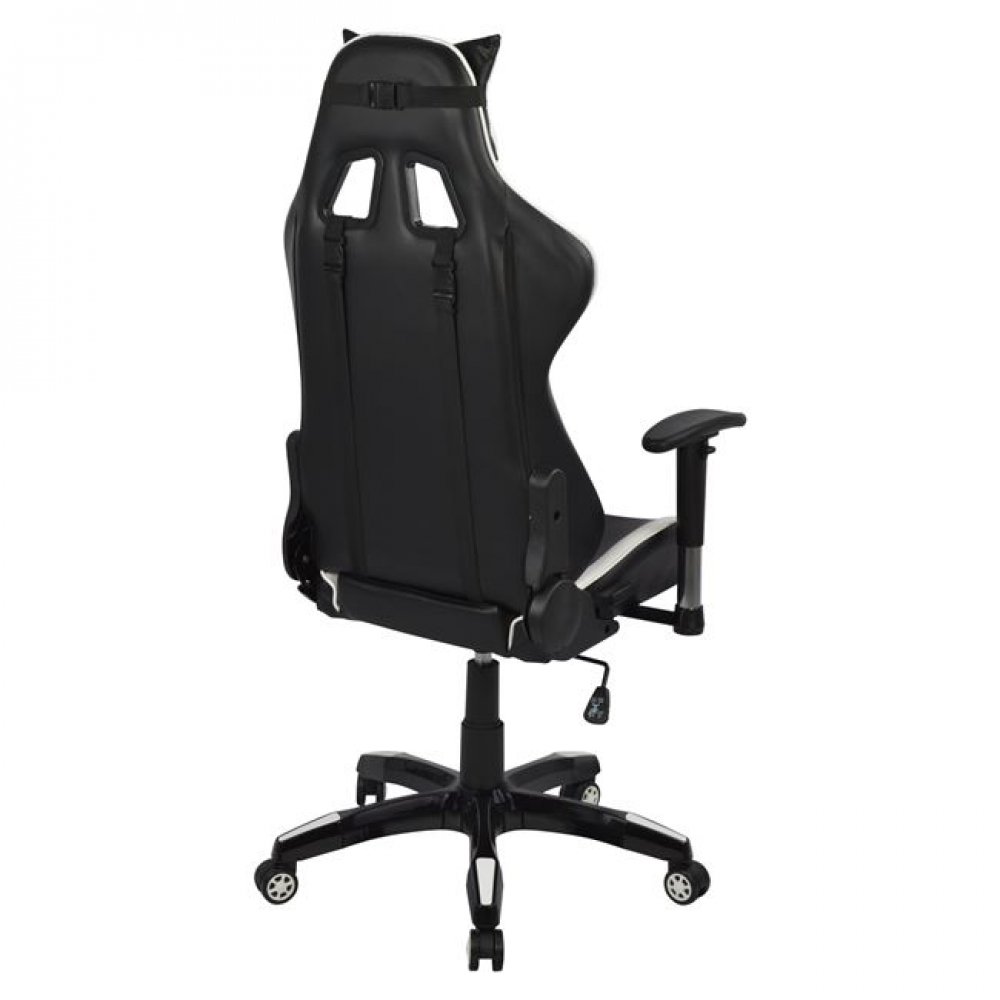 Πολυθρόνα εργασίας "GAMING" από PU σε χρώμα μαύρο/λευκό 67x70x134