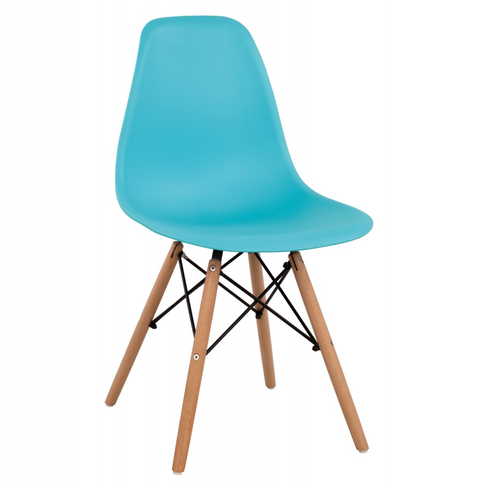 Καρέκλα "TWIST" από PP/ξύλο σε χρώμα τιρκουάζ 46x50x82