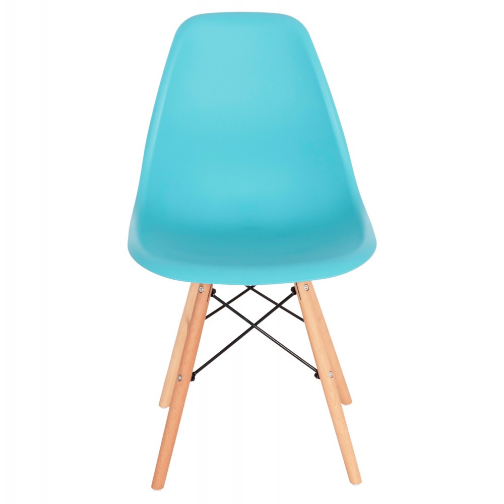 Καρέκλα "TWIST" από PP/ξύλο σε χρώμα τιρκουάζ 46x50x82