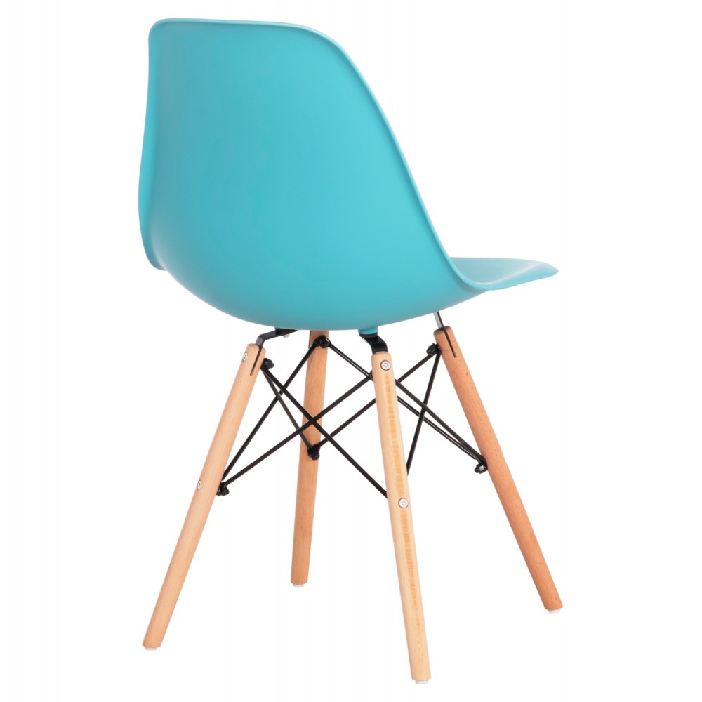 Καρέκλα "TWIST" από PP/ξύλο σε χρώμα τιρκουάζ 46x50x82