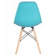 Καρέκλα "TWIST" από PP/ξύλο σε χρώμα τιρκουάζ 46x50x82