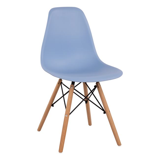 Καρέκλα "TWIST" από PP/ξύλο σε χρώμα γαλάζιο 46x50x82