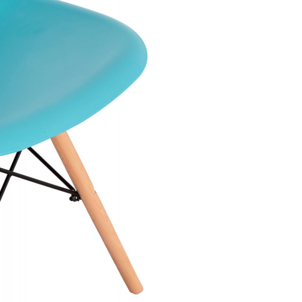 Καρέκλα "TWIST" από PP/ξύλο σε χρώμα τιρκουάζ 46x50x82