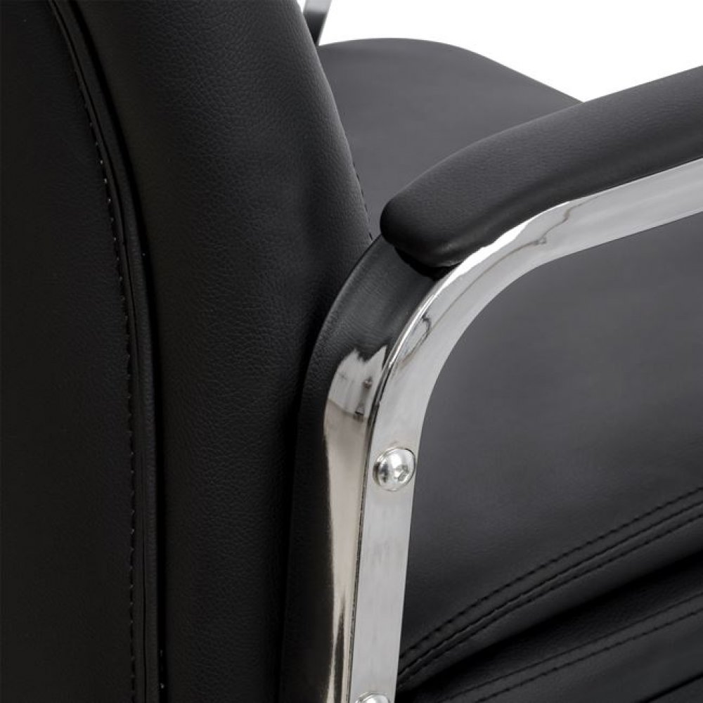 Πολυθρόνα διευθυντή από PU/μέταλλο σε χρώμα μαύρο 63x80x126