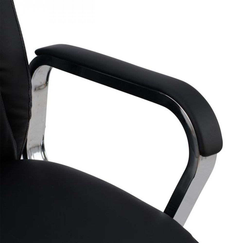 Πολυθρόνα διευθυντή από PU/μέταλλο σε χρώμα μαύρο 63x80x126