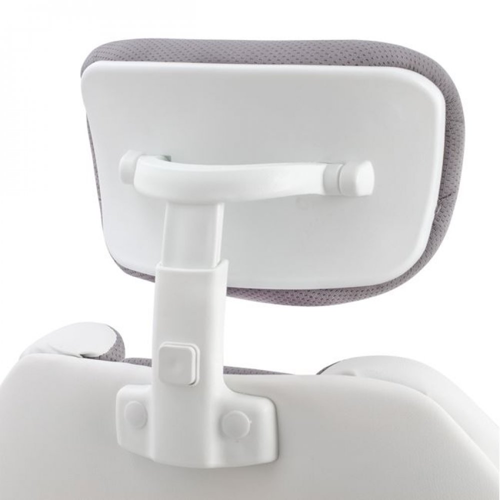 Πολυθρόνα διευθυντή από ύφασμα σε χρώμα λευκό/γκρι 65x73x130