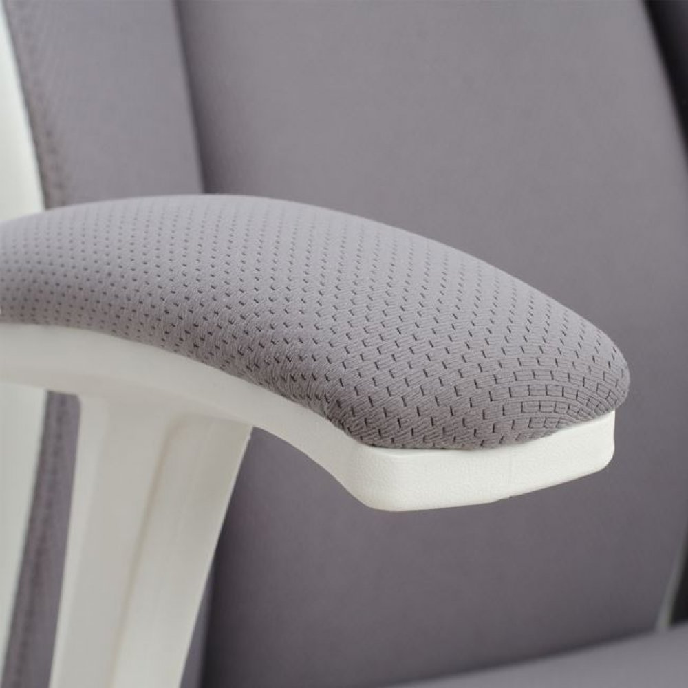 Πολυθρόνα διευθυντή από ύφασμα σε χρώμα λευκό/γκρι 65x73x130