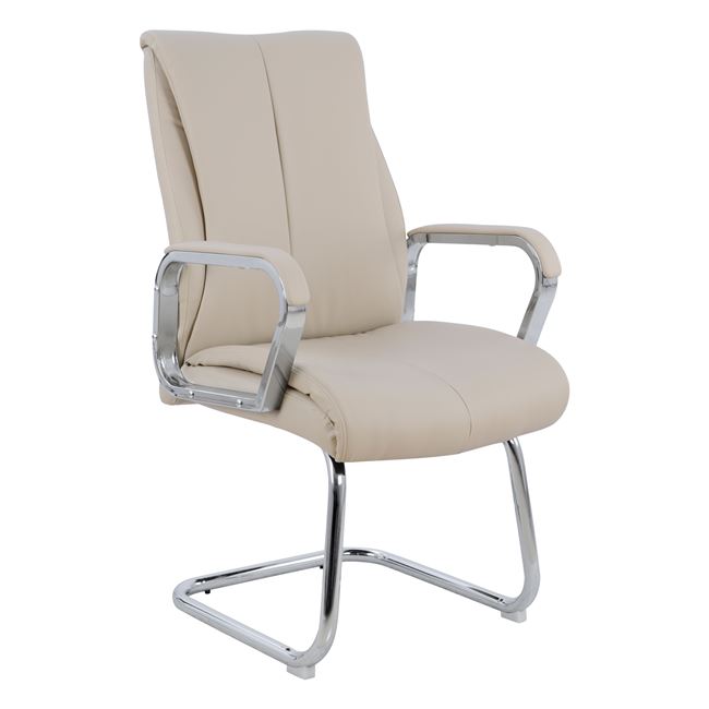 Πολυθρόνα επισκέπτη από PU σε χρώμα εκρού 59,5x72x104