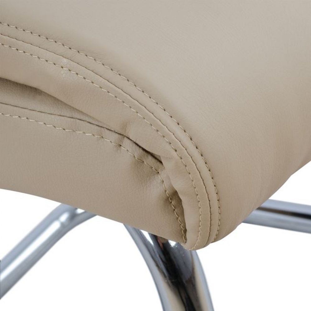 Πολυθρόνα επισκέπτη από PU σε χρώμα εκρού 59,5x72x104