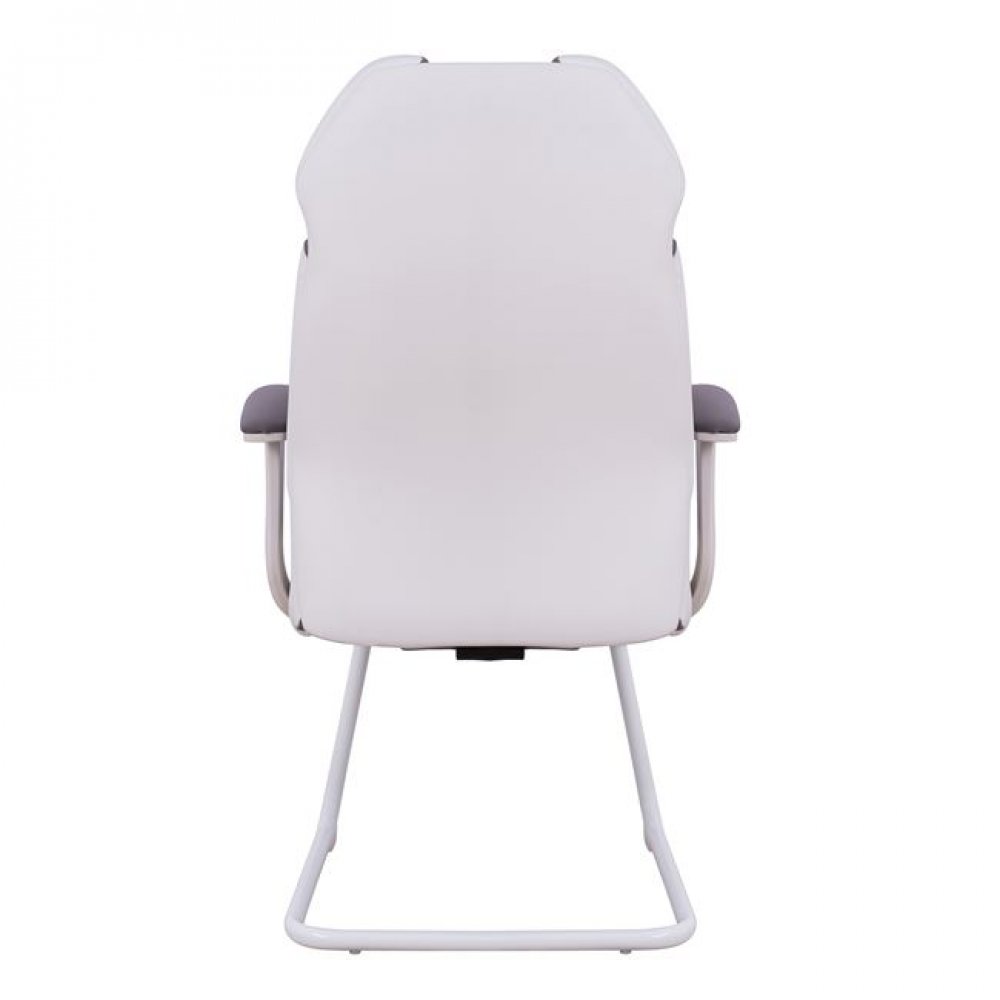 Πολυθρόνα επισκέπτη από ύφασμα/PP σε χρώμα γκρι/λευκό 63x64x107