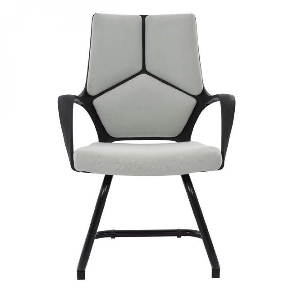 Πολυθρόνα επισκέπτη από ύφασμα/PP σε χρώμα μαύρο/γκρι 64x60x94,5