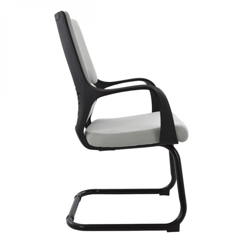 Πολυθρόνα επισκέπτη από ύφασμα/PP σε χρώμα μαύρο/γκρι 64x60x94,5