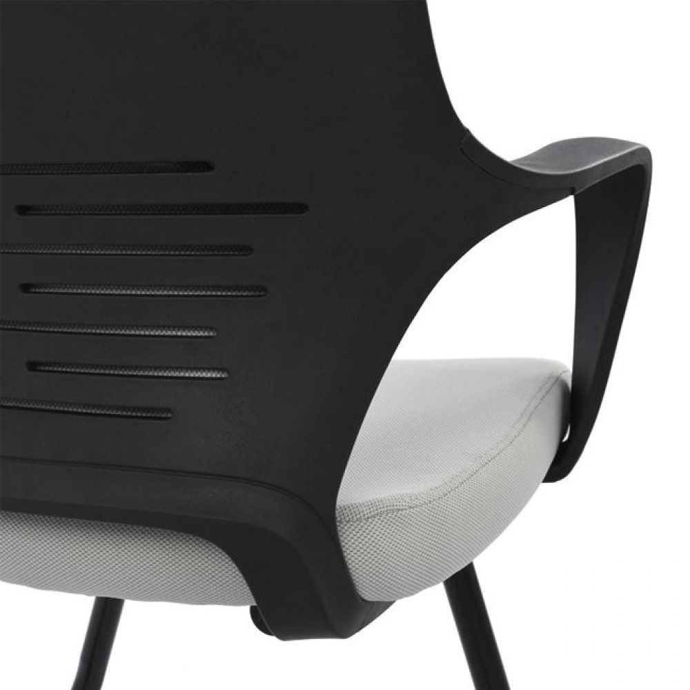 Πολυθρόνα επισκέπτη από ύφασμα/PP σε χρώμα μαύρο/γκρι 64x60x94,5