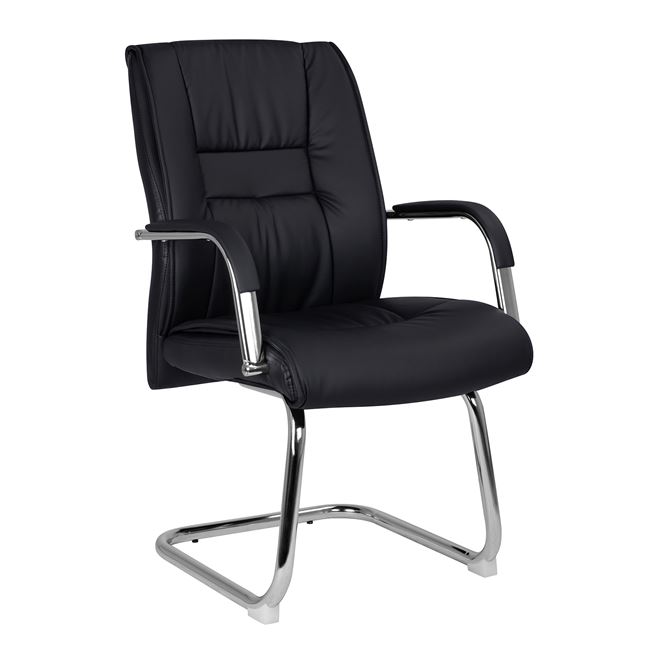 Πολυθρόνα επισκέπτη από PU σε χρώμα μαύρο 58x72x98