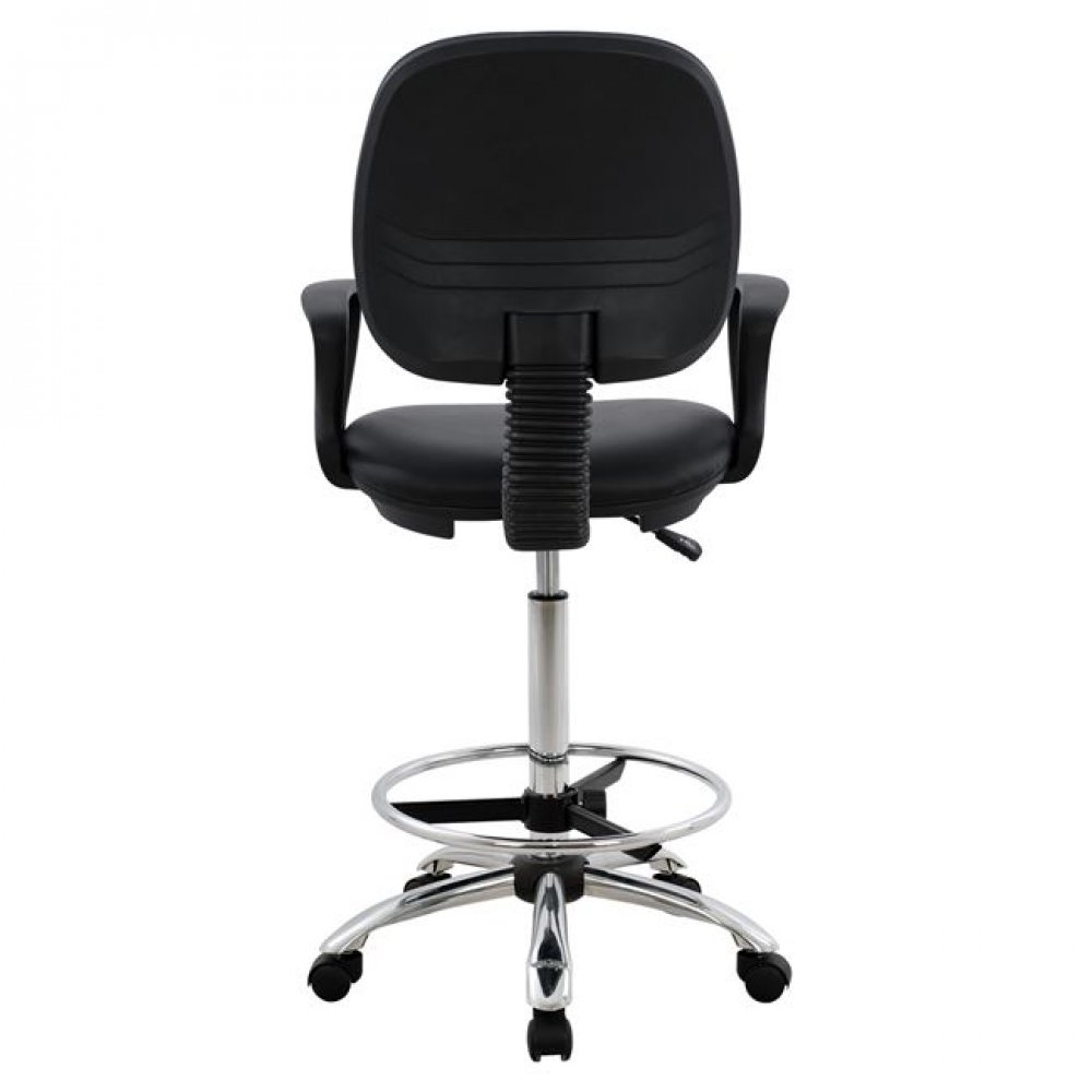 Πολυθρόνα εργασίας από PU σε χρώμα μαύρο 56,5x60x136