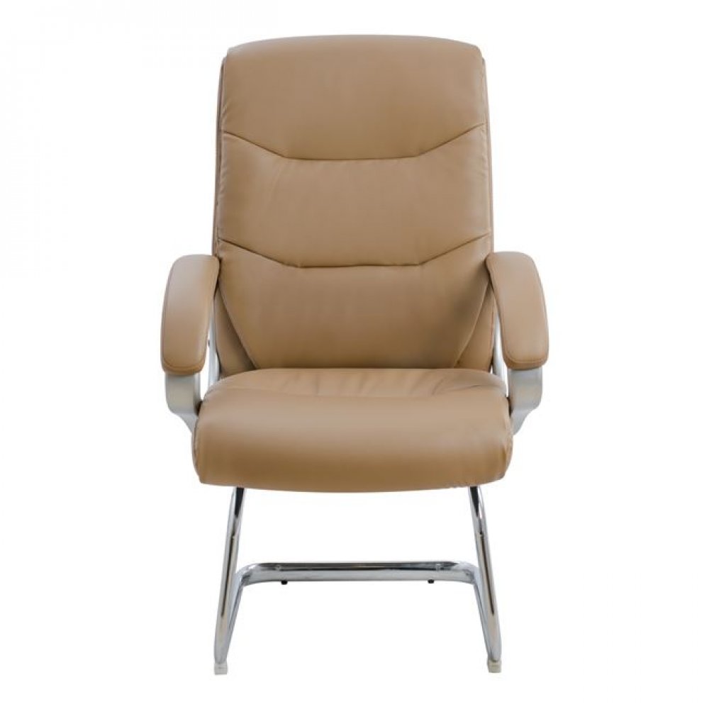 Πολυθρόνα επισκέπτη από PU σε χρώμα κάμελ 63x58x104