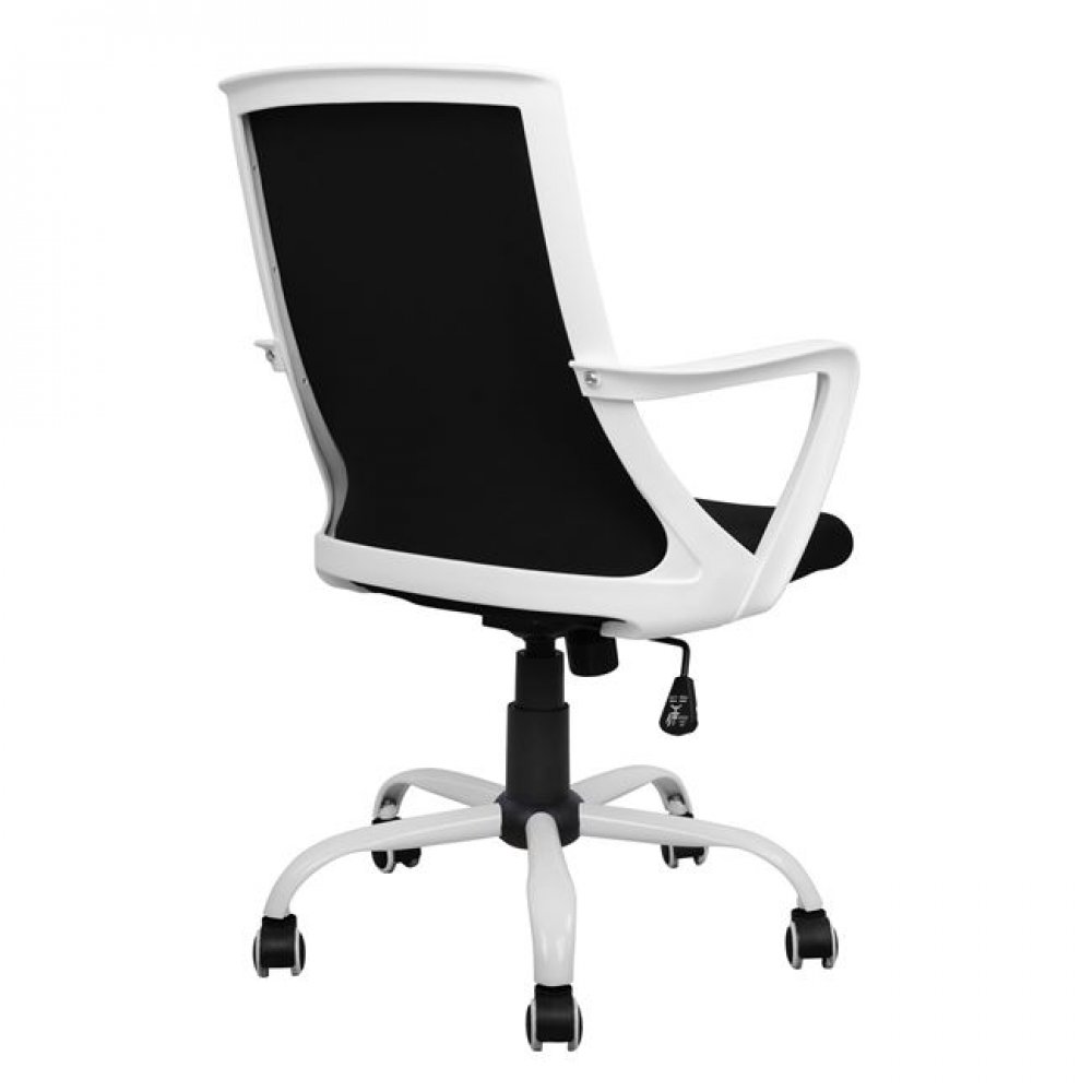 Πολυθρόνα εργασίας από ύφασμα σε χρώμα μαύρο/λευκό 58x59x103