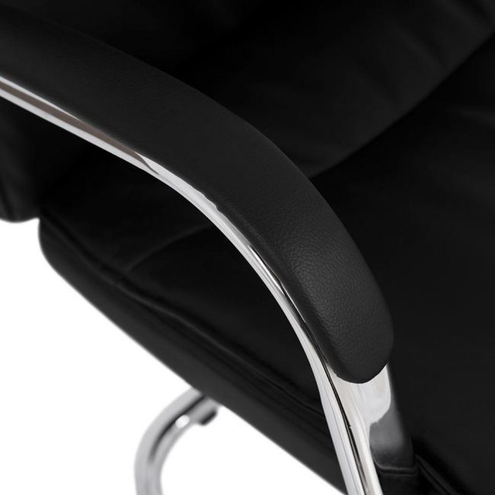 Πολυθρόνα επισκέπτη από PU σε χρώμα μαύρο 57x66,5x102