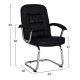 Πολυθρόνα επισκέπτη από PU σε χρώμα μαύρο 64x66x99
