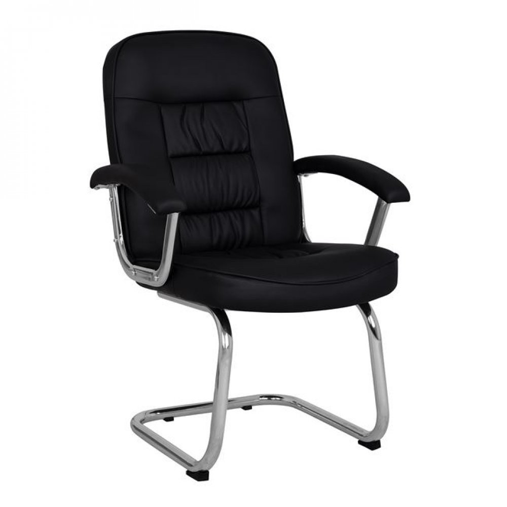 Πολυθρόνα επισκέπτη από PU σε χρώμα μαύρο 64x66x99