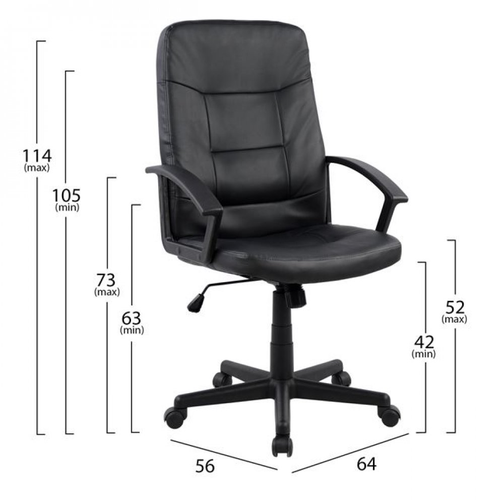 Πολυθρόνα διευθυντή από PU σε χρώμα μαύρο 64x56x105