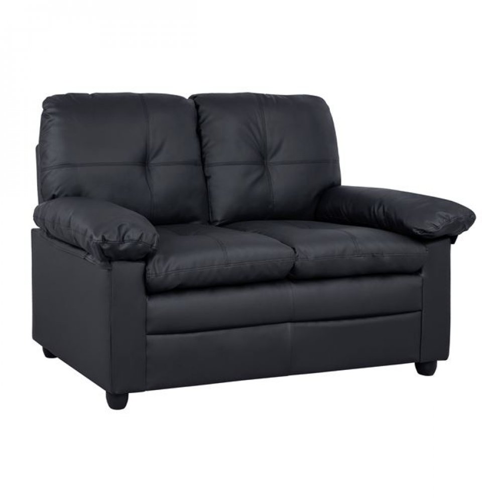 Καναπές "HECTOR" διθέσιος από PU σε χρώμα μαύρο 142x84x93