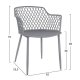 Πολυθρόνα κήπου "JOCELYN" από PP/μέταλλο σε χρώμα γκρι 62x55,5x79