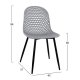 Καρέκλα "MILANA" από PP/μέταλλο σε χρώμα γκρι 45x51x84