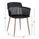 Πολυθρόνα "NENA" από PP/μέταλλο σε χρώμα μαύρο/φυσικό 61x52x80